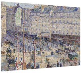Tablou pe sticlă - Camille Pissarro, The Place du Havre, reproducere (70x50 cm)