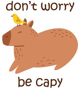 Ilustrație Vector funny capybara with text dont, Ulyana Moskalchuk