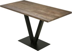 Masa SUN, nuc/negru, lemn de pin/metal, 125x66x77 cm