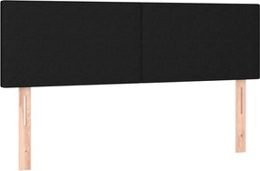 vidaXL Tăblii de pat, negru, 144x5x78/88 cm, textil