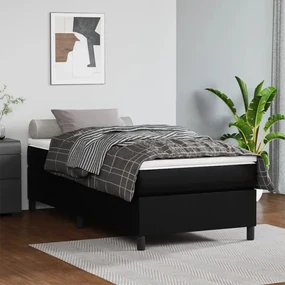 3121029 vidaXL Cadru de pat box spring, negru, 100x200 cm, piele ecologică