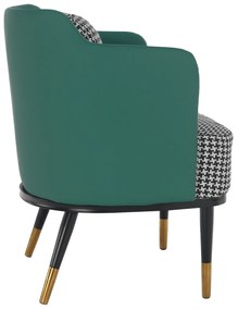 Fotoliu design, model alb-negru/ piele ecologică turcoaz, EMREN