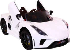 Masinuta Electrica cu acumulator pentru copii NOVOKIDS™ Famous Racer , Cu telecomanda, Melodii si lumini, 3-8 ani , Usi cu deschidere Butterfly ,