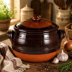 Oala ceramica glazurata pentru sarmale 16 litri