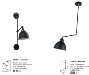 Aplica perete ajustabila industrial style Virgo NVL-9420850