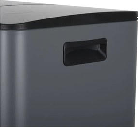 Coș de gunoi gri închis pentru reciclare/cu pedală 2x20 l din oțel Aliya – Spirella