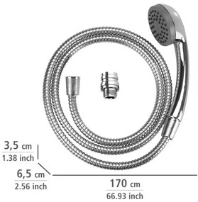 WENKO 22866100 - Paravan de duş UNIVERSAL 170x6,5 cm, finisaj cromat lucios/argintiu/gri