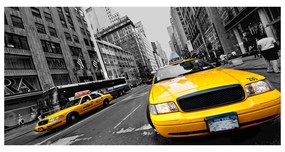 Pictura pe sticlă acrilică New york taxiuri