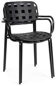 Scaune de grădină negre 4 buc. din metal Clover – Bizzotto