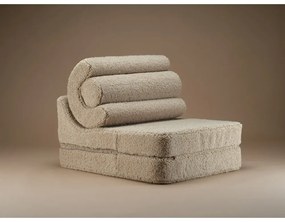Fotoliu pentru copii maro deschis cu tapițerie din țesătură bouclé Flipster – Wigiwama