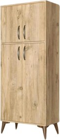 Dulap MDL0102, stejar, PAL melaminat, cu 4 usi, 63x35x155 cm