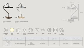 Lampa de masa LED, Design Nordic Minimalist, Artist Negru