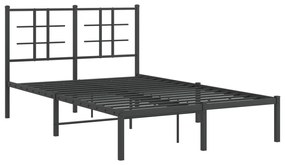 355559 vidaXL Cadru de pat metalic cu tăblie, negru, 120x200 cm