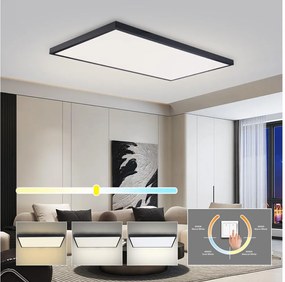 Brilagi - LED Plafonieră LED pentru baie FRAME, 96W, 230V, 120x60 cm, IP44, negru