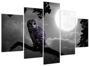 Tablou - Bufniță de noapte, bufniță mov (150x105 cm)
