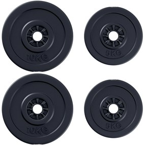 HOMCOM Set Greutăți pentru Haltere 30KG, 4 Discuri - 2x5kg și 2x10kg, Antrenament Fitness | Aosom Romania