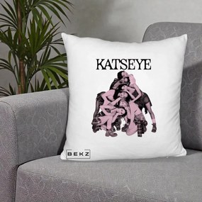 Perna Personalizata K-pop KATSEYE Foto Roz Vintage, 40x40 cm, Alb Pufos, Husa Detasabila, Perna Inclusa, BEKZ®