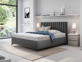 Pat matrimonial 140 cm Lozbona (Gri închis) (cu somieră) (cu sp. depozitare). Promo -17%. 1104158