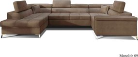 Colțar lemn masiv Formă U Extensibil Tango 350x202cm Personalizabil - Cotiera pe partea stanga