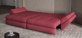 Canapea extensibilă dumonde cu ladă de depozitare si sezut confortabil din spuma high-density, Loana Enjoy Rosu 300x100 cm