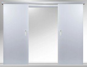 Usa glisanta dubla aplicata pe perete - Alb Toc de bordare 160-250 mm, 1640 x 2010 mm, Folie Decor, Alb