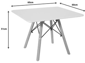 Masa pentru copii Natali MDF alb si lemn de fag natural 60x60x51 cm