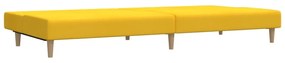 Canapea extensibila cu 2 locuri si taburet, galben, textil Galben, Cu suport de picioare