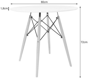 Set de sufragerie 1+4, masă albă OSLO 80x80cm și scaun din catifea gri închis KARA