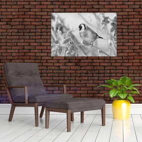 Tablou - O pasăre în timpul iernii (90x60 cm)