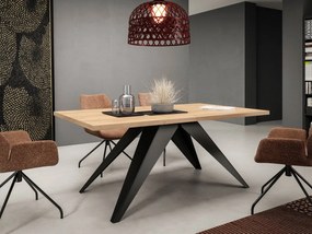 Masă sufragerie extensibilă Awalean 140 (Negru + Stejar craft auriu) (pentru 6-10 persoane). 1105357