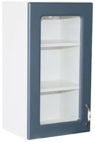Corp superior 40 vitrina cu 1 usa Zebra MDF albastru drept