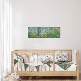 Tablou - Claude Monet, Banks of the Seine, reproducere (cu ceas) (90x30 cm)