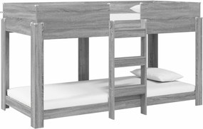 vidaXL Pat Etajat pentru Copii Gri Sonoma 80 x 200 cm Lemn compozit