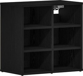 vidaXL Dulap pentru pantofi cu raft Stejar Negru 52 x 30 x 50,5 cm