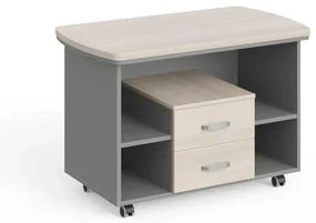 Masă suplimentară Manager LUX, 106 x 60 cm, mobil, salcâm deschis / gri