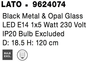 Lustra, Pendul modern Lato negru 18,5cm