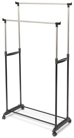 Suport dublu mobil pentru haine, cu înălțime reglabilă Compactor Cleano