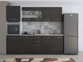 Bucatarie Alfabet cu soldat, 240 cm, Wenge