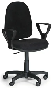 Scaun de lucru Torino cu cotiere, negru