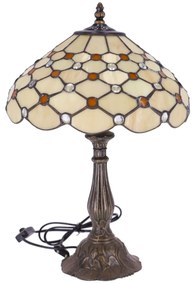 Lampa de masa Tiffany Cream h 45 cm, abajur 30 cm