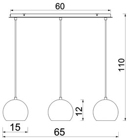 Lustră pe cablu SOOL 3xE27/60W/230V