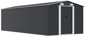 vidaXL Șopron de grădină, 257x580x181 cm, antracit, metal