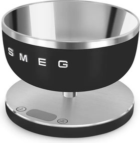 Cantar de bucatarie Smeg Collezione KSC01BLMWW, Pana la 5 kg/5 l, Functie TARA, Afisaj LED, Baza antiderapanta, Baterie reincarcabila, Negru mat