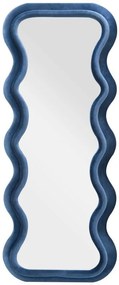 Oglinda decorativa albastra din MDF si textil, 160 x 60 x 6 cm, Emily Mauro Ferreti