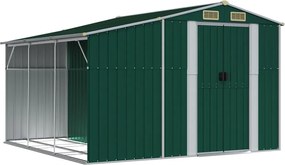 vidaXL Șopron de grădină, verde, 277x279x179 cm, oțel zincat