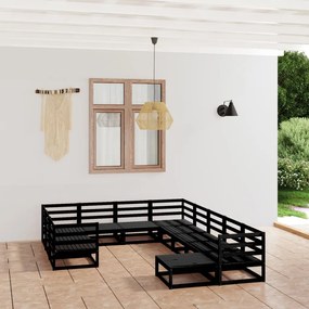 vidaXL Set mobilier de grădină, 11 piese, lemn masiv de pin