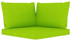 Set mobilier de gradina cu perne verde deschis, 9 piese verde aprins, 4x colt + 4x mijloc + masa, 1