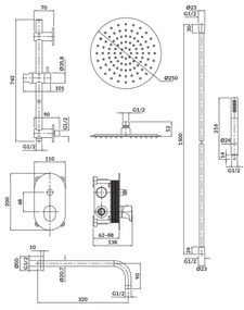 Set de dus incastrat Cersanit Inverto, auriu lucios Auriu lucios