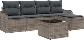 vidaXL Set de canapele pentru grădină 6 pcs Gri poliratan