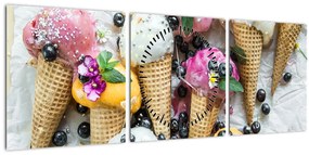 Tablou cu înghețată (cu ceas) (90x30 cm)